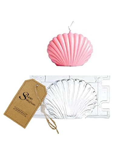 HuanShiJingXuan Seashell Candle Mold Scented Candle Mold Handmade Candle Making Aromatherapy Plaster Molds Plastic Scallop Soap Mold(S)