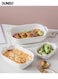 3 pcs Heat Resistant Ceramic Binaural Tableware Plate Household ,6/8/10 Inch Rectangular Baking Pan,Banquet and Daily Use Tableware(White)