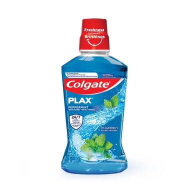 Colgate Plax Peppermint Blue 0% Alcohol Mouthwash 500ml