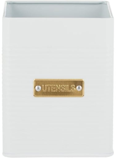 Otto Square White Utensil Pot