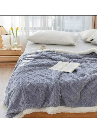 Comfy Soft &amp; Fluffy Sheep Blanket 200 X 230 Cm Grey