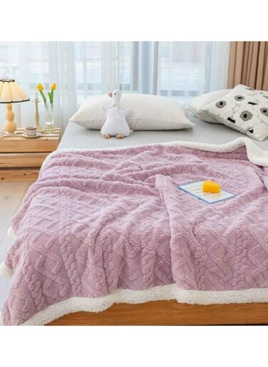Comfy Soft &amp; Fluffy Sheep Blanket 200 X 230 Cm Pink