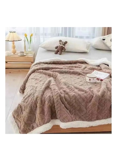 COMFY SOFT &amp; FLUFFY 200 X 230 CM SHEEP BLANKET BROWN