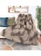 Comfy Soft &amp; Fluffy Classic Fur Blanket/Throw Grey Tie And Dye 80x90cm
