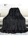 COMFY SOFT &amp; FLUFFY CLASSIC FUR BLANKET/THROW BLACK