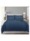 COMFY 6 PC HOTEL STYLE CLASSIC STRIPED NAVY BLUE COMFORTER SET