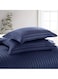 COMFY 6 PC HOTEL STYLE CLASSIC STRIPED NAVY BLUE COMFORTER SET