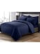 COMFY 6 PC HOTEL STYLE CLASSIC STRIPED NAVY BLUE COMFORTER SET