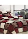COMFY KING SIZE FAUX FUR 6 PIECE RED &amp; BLACK CHECKERED COMFORTER SET