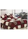 COMFY KING SIZE FAUX FUR 6 PIECE RED &amp; BLACK CHECKERED COMFORTER SET