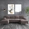 Karnak Leisure 4 Seater U-Shape Linen Sofa - Wenge