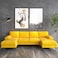 Karnak Leisure 4 Seater U-Shape Linen Sofa - Saffron
