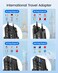 LENCENT International Travel Power Adapter Mini Pocket USB C Charger, PD 25W&amp;QC 3.0 Type-C Fast Charging, Outlet Adaptor, Worldwide Cell Phone Wall Charger Block with UK US EU European Australia
