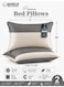 Pack of 2 Down Alternative Bed Pillows, 1250g Fill, Cotton Blend Cover, Hotel Quality, 50x75cm, Grey-Cream
