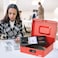 Rubik Large Cash Box with Tray and Combination Lock Portable Durable Register Money Box Safe for Bills Jewelry Receipts Coins (25x20x9cm) Red