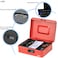 Rubik Large Cash Box with Tray and Combination Lock Portable Durable Register Money Box Safe for Bills Jewelry Receipts Coins (25x20x9cm) Red