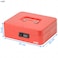 Rubik Large Cash Box with Tray and Combination Lock Portable Durable Register Money Box Safe for Bills Jewelry Receipts Coins (25x20x9cm) Red
