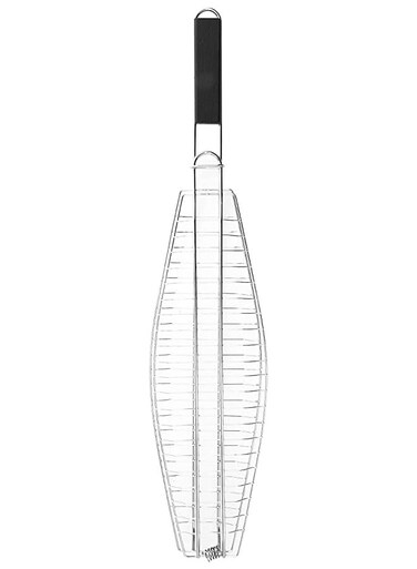 BBQ Grilling Basket BRG2012 &acirc;&euro;&ldquo; Sturdy Steel Basket with Soft-Touch Handle   Ideal for Fish &amp; Outdoor Grilling   Easy Storage