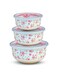 3-Piece Bowl Set with Airtight Lids &acirc;&euro;&ldquo; Floral Design No. 4 &acirc;&euro;&ldquo; Prep, Store, and Serve &acirc;&euro;&ldquo; Ideal for Soups, Salads, Fruits, and More