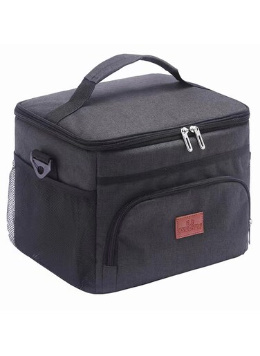 Qiccijoo Lunch Bags 15L Insulated Cooler Bag for Men Women, Reusable Insulated Waterproof Lunch Bag for Office Work School Picnic Beach Gym (Black)