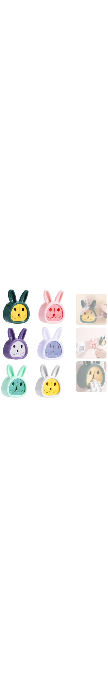 ELECDON Towel Holder Self Adhesive Hooks Towel Organizer Free Punch Wall-mounted Useful Strong Cartoon Hook Pink Hanger Cute Holder Sucker Bathroom Accessories for Bathrooms Bedroom Door 6PCS