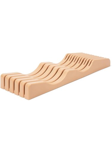 Shenzhen Knives Large In-Drawer Knife Block: 11 Slot (Holds 10-12 Knives) Empty Plastic Knife Holder and Organizer Tray for Kitchen Drawers