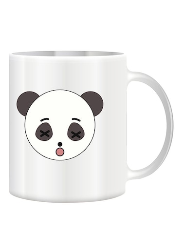 Funny Face Design With Panda Mug White/Black/Grey
