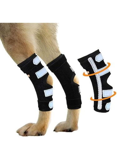 3-in-1 Dog Rear Leg Splint Braces Combo for Support, Stabilization and Immobilization, Help Canine Hind Leg Rehabilitation, Stability and Mobility (Black, M)