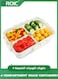 4 Compartment Divided Serving Tray with Lid, Snackle Box Charcuterie Container for Portable Snack Platters, Clear Organizer for Candy, Fruits, Nuts, Snacks for Travel &amp; Picnic