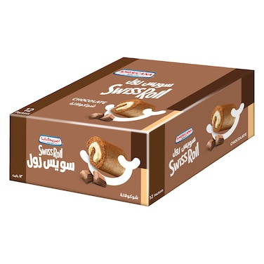 Americana Chocolate Swiss Roll, 60g Pack of 6