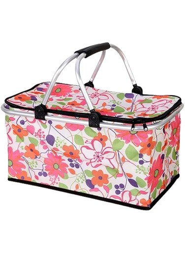 Insulated Picnic Basket - Large Picnic Basket, Portable Picnic Box   Portable 30l Picnic Box Cooler, Oxford Cloth Picnic Bag with Handle, Empty Camping Basket for Outdoor Hiking Camping Picnic