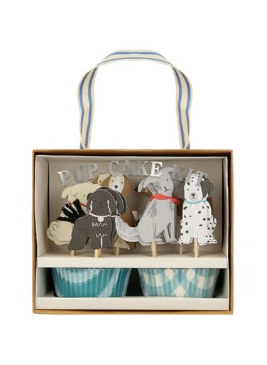 Meri Meri Puppy Cupcake Kit Pack Of 24-6 Designs