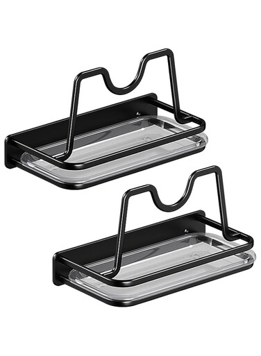 YumLock Lid Holder, Durable Carbon Steel &amp; ABS Drip Tray, Waterproof, Rustproof, 20KG Load Capacity, Black