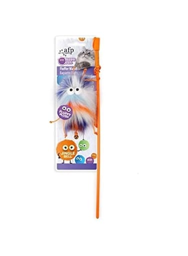 ALL FOR PAWS furry ball fluffer wand cat toy, orange, 2.2002 kg