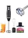 XVersion Hand Blender 500W 4-in-1 Stick Mixer with Stainless Steel Food Processors,700ml Mixing Beaker,500ml Chopper,Egg Whisk for Baby Food,Smoothies,Juice,Sauce,2-Speed,1 Year Warranty (Black)