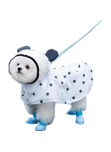 Paporich Dog Clothes Waterproof, Quick-Drying Puppy Raincoat with Hood and Leash Hole, Cute Hooded Rain Poncho Gear, for Small Medium Large Dogs Dot Medium (M)