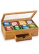 Tea Bag Organizer, Bamboo Tea Box Storage Box, 8 Compartment Tea Storage Chest Container, Tea Bag Holder with Drawer &amp; Acrylic Window, Magnetic Lid Keeps Tea Bags Fresh, Gift