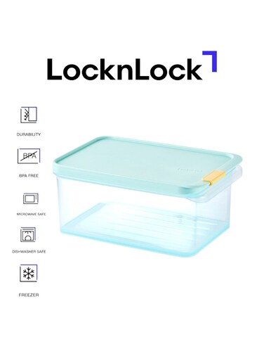 LocknLock Freezer Fit Rectangular Food Container 1.65L BPA-Free, Stackable Freezer Storage Container, Microwave &amp; Dishwasher Safe with Label Clips, Space-Saving Design