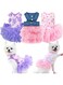 Sebaoyu Chihuahua Dress, Yorkie Dresses, 3 Pieces Dog Dresses for Small Dogs Girl Summer Puppy Clothes Outfit (Medium)