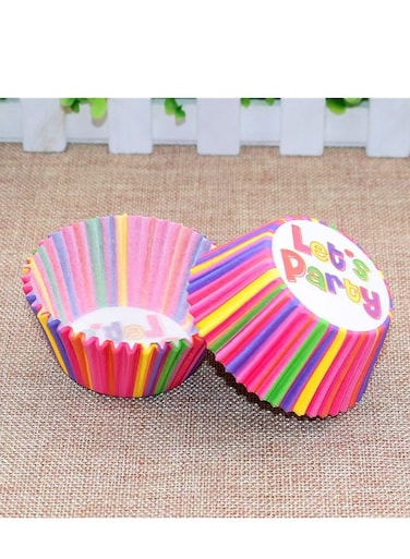 Cupcake Baking Paper Cases Cake Box,Disposable Muffins Baking Cupcake Mould 6.8x5x3cm - Rainbow Letter