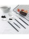 24 piece Cutlery Set, 304 Stainless Steel Fork Spoon Knife Dining, Dinnerware, Flatware Set, Silverware, Tableware Set, Gift Box Set. (Black + Silver)