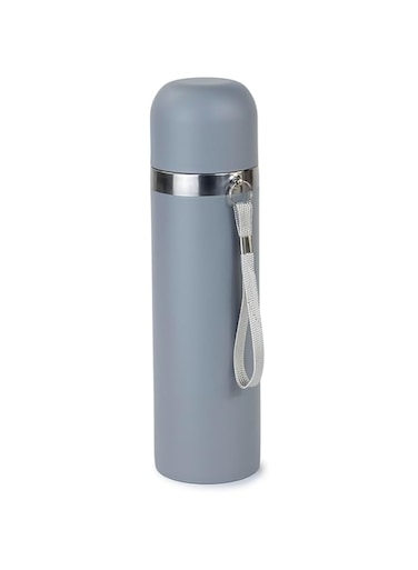 Nessan Thermos Flask 500ml - Insulated Vacuum Flask - Light and Compact Stainless Steel Thermal Bottle for Hot and Cold Drinks &ndash; Grey