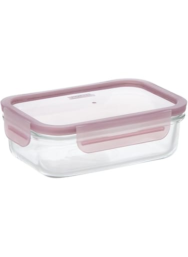 Glasslock Rectangular 400ML Pink