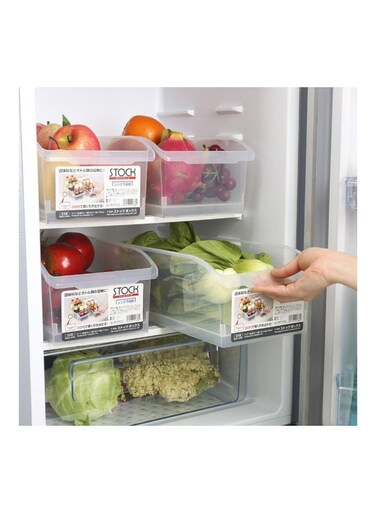 Refrigerator Plastic Drawer Basket Clear 31.55x17.7x11.9cm