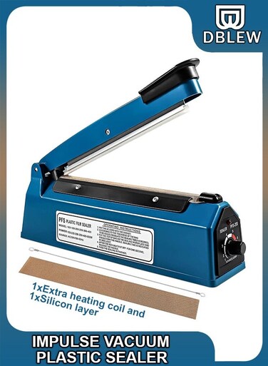 200mm Electric Manual Hand Impulse Heat Vacuum Food Sealer Sealing Packaging Machine For Plastic Package Packet Pouch Poly Bag Packing For Home Kitchen