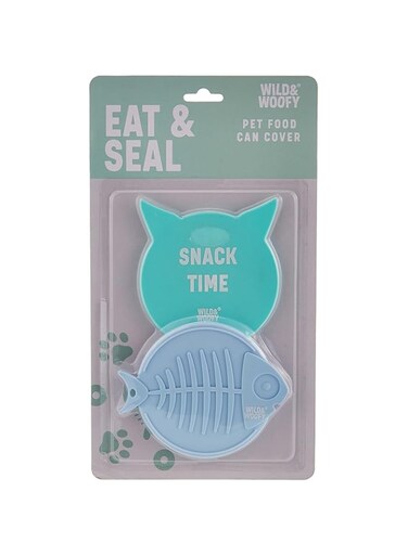 Core Kitchen cat can covers 2-piece set, green/blue