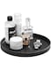 Luxspire Round Vanity Tray, 11 Inch, Matte Black Resin, Countertop Organizer Tray for Perfume, Jewelry, Candle, Coffee Table Decorative Tray