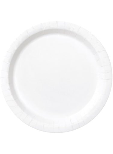 Unique Round Plate 20-Pieces, Bright White 7-Inch Size, 20 Count (Pack of 1) 31044
