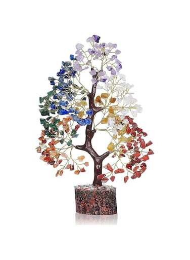 Seven Chakra Tree of Life, Crystal Tree for Positive Energy - Feng Shui Tree, Artificial Tree, Crystal Decoration, Money Tree, Handmade 7 Chakra Tree, Stone Tree, Healing Crystals, Spiritual Gifts