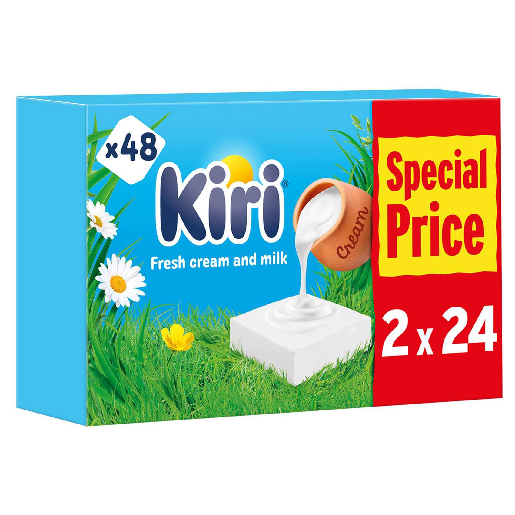 Kiri cream cheese square portion, 2x24 Portions, 800g